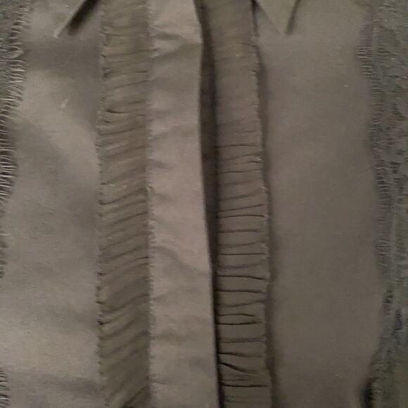 Laundry by Shelli Segal Women’s Size 4 Black Lace Long Sleeve Hidden Button Top - Picture 6 of 16